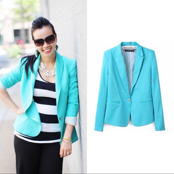 turquoise jacket zara
